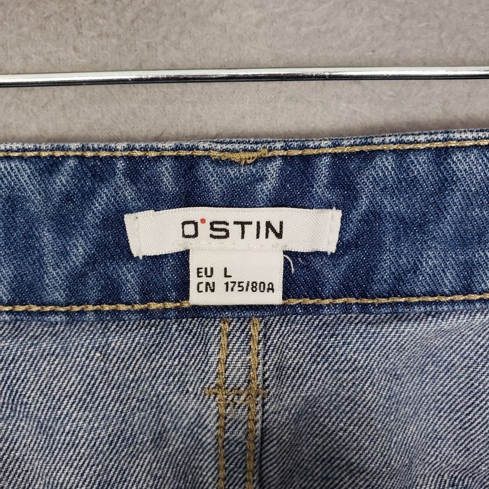 O'Stin Button Front Denim Mini Skirt Summer Festival Coastal European Size L - Picture 3 of 8